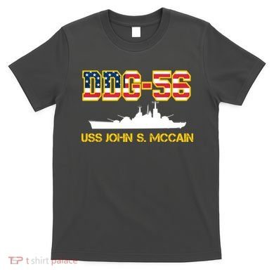USS John McCain DDG-56 USA Flag T-Shirt