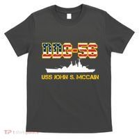 USS John McCain DDG-56 USA Flag T-Shirt thumb 0