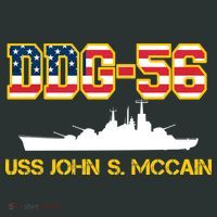 USS John McCain DDG-56 USA Flag Button thumb 1