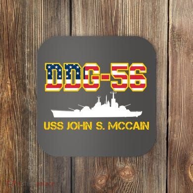 USS John McCain DDG-56 USA Flag Coaster