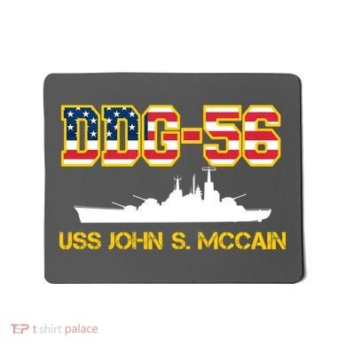 USS John McCain DDG-56 USA Flag Mousepad