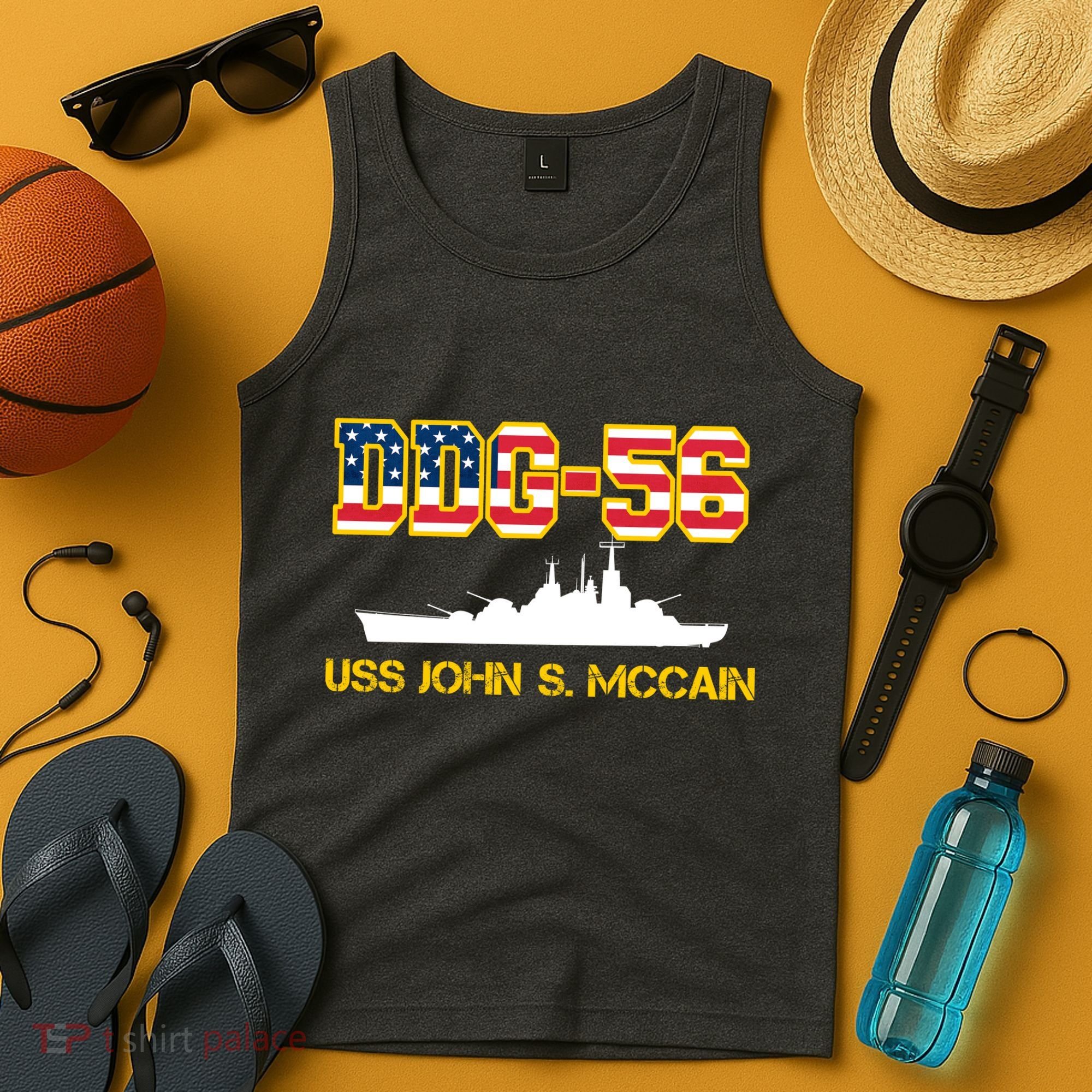 USS John McCain DDG-56 USA Flag Tank Top