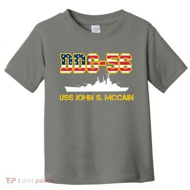 USS John McCain DDG-56 USA Flag Toddler T-Shirt
