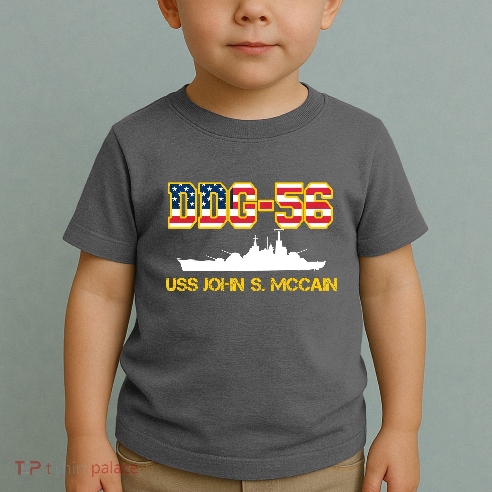 USS John McCain DDG-56 USA Flag Toddler T-Shirt