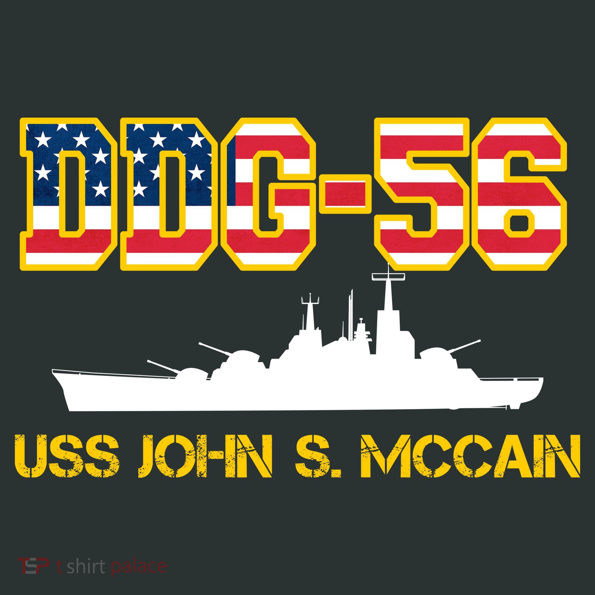 USS John McCain DDG-56 USA Flag Toddler T-Shirt
