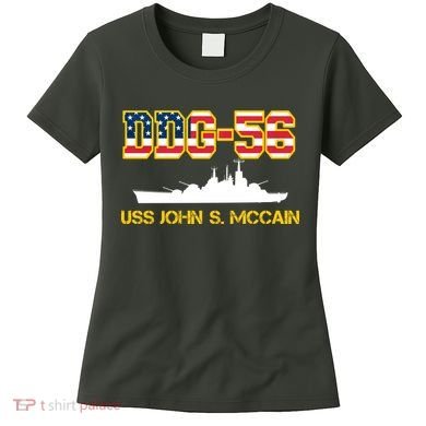 USS John McCain DDG-56 USA Flag Women's T-Shirt
