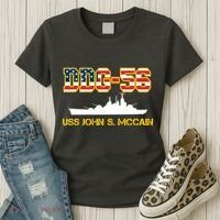 USS John McCain DDG-56 USA Flag Women's T-Shirt thumb 3