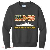 USS John McCain DDG-56 USA Flag Kids Sweatshirt thumb 0