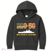 USS John McCain DDG-56 USA Flag Kids Hoodie thumb 0