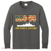 USS John McCain DDG-56 USA Flag Kids Long Sleeve Shirt thumb 0