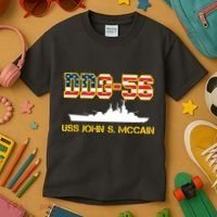 USS John McCain DDG-56 USA Flag Kids T-Shirt thumb 3