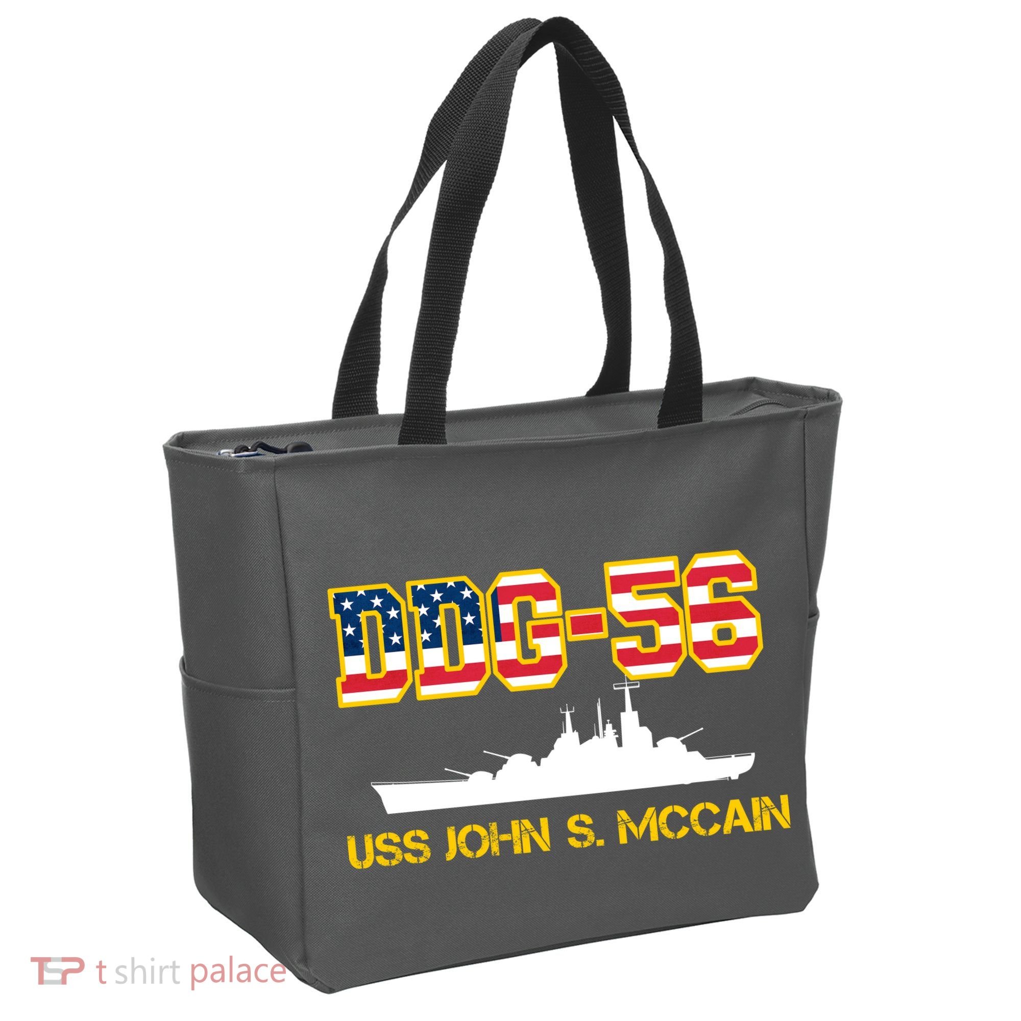 USS John McCain DDG-56 USA Flag Tote Bag