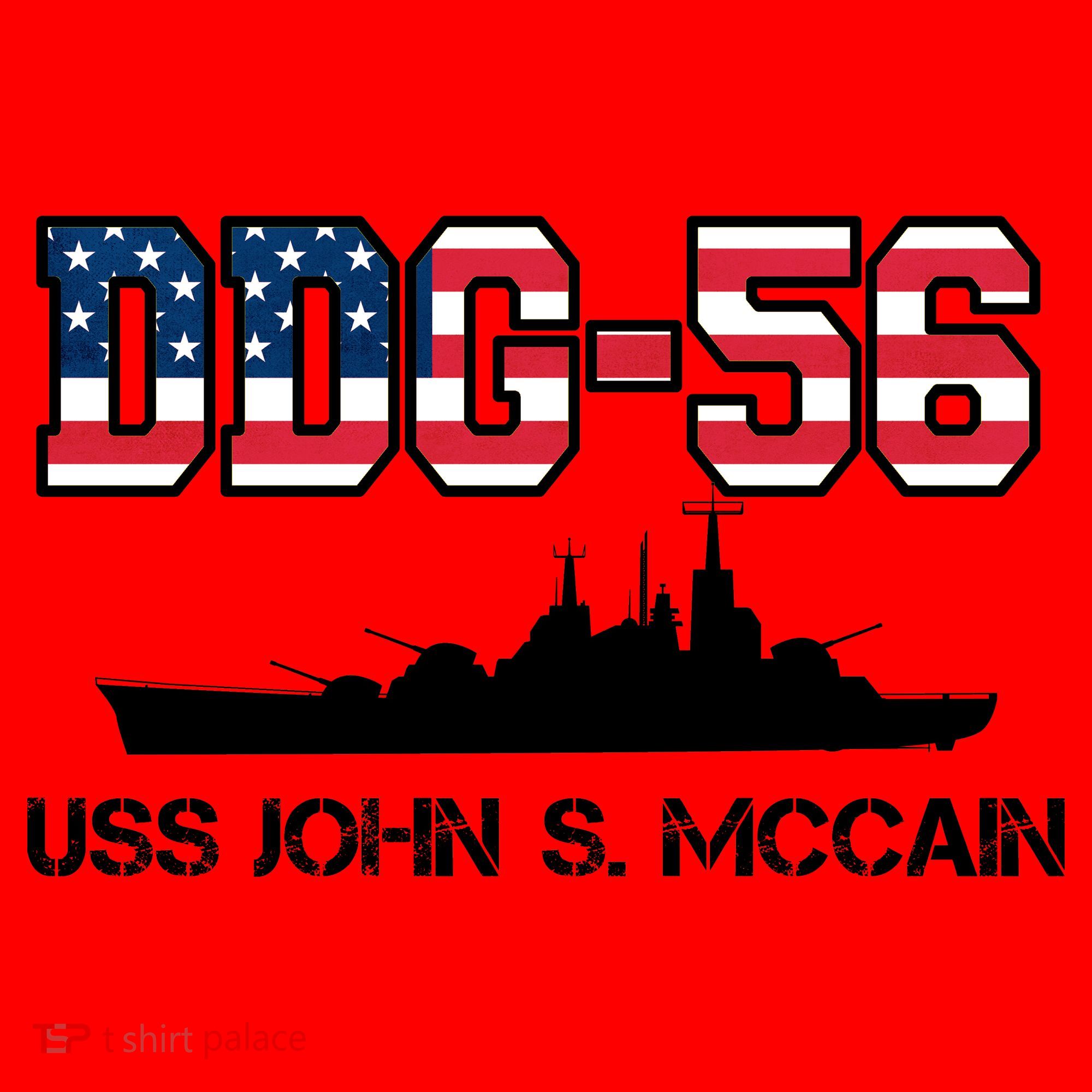 USS John McCain DDG-56 USA Flag Santa Hat