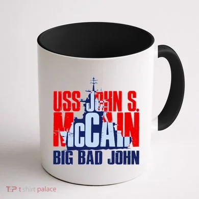 USS John S. McCain Big Bad John Coffee Mug back