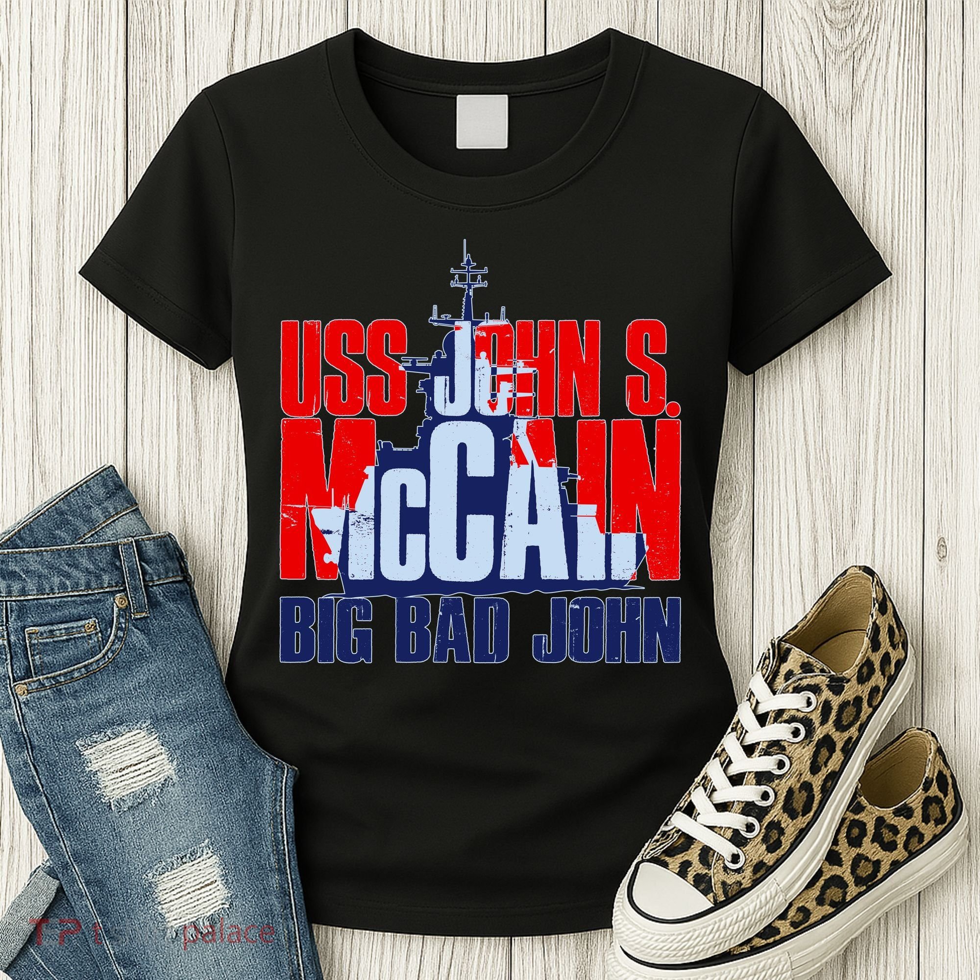 USS John S. McCain Big Bad John Women's T-Shirt