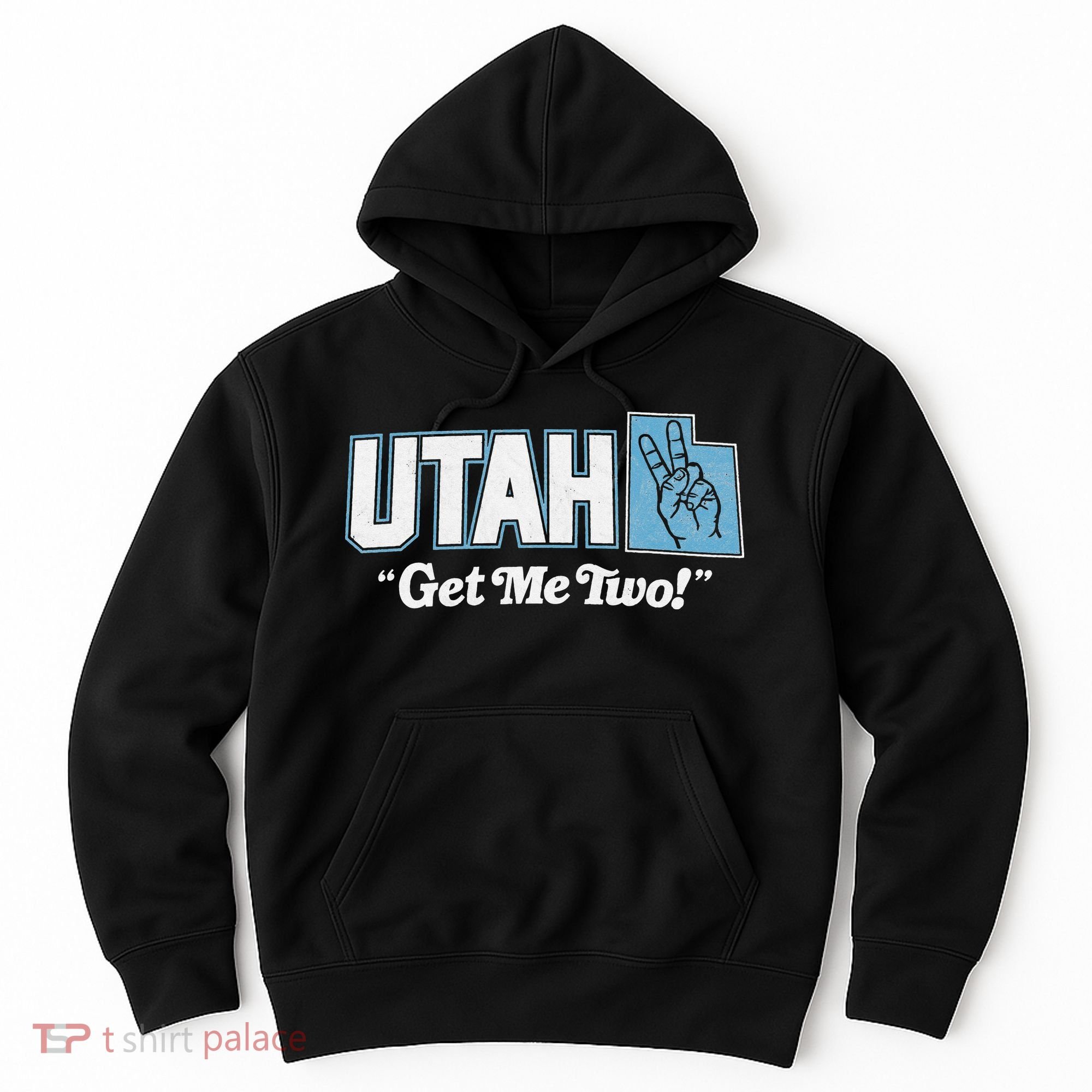 UTAH state slogan get me two finger hand retro 90s action Hoodie