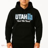UTAH state slogan get me two finger hand retro 90s action Hoodie thumb 2
