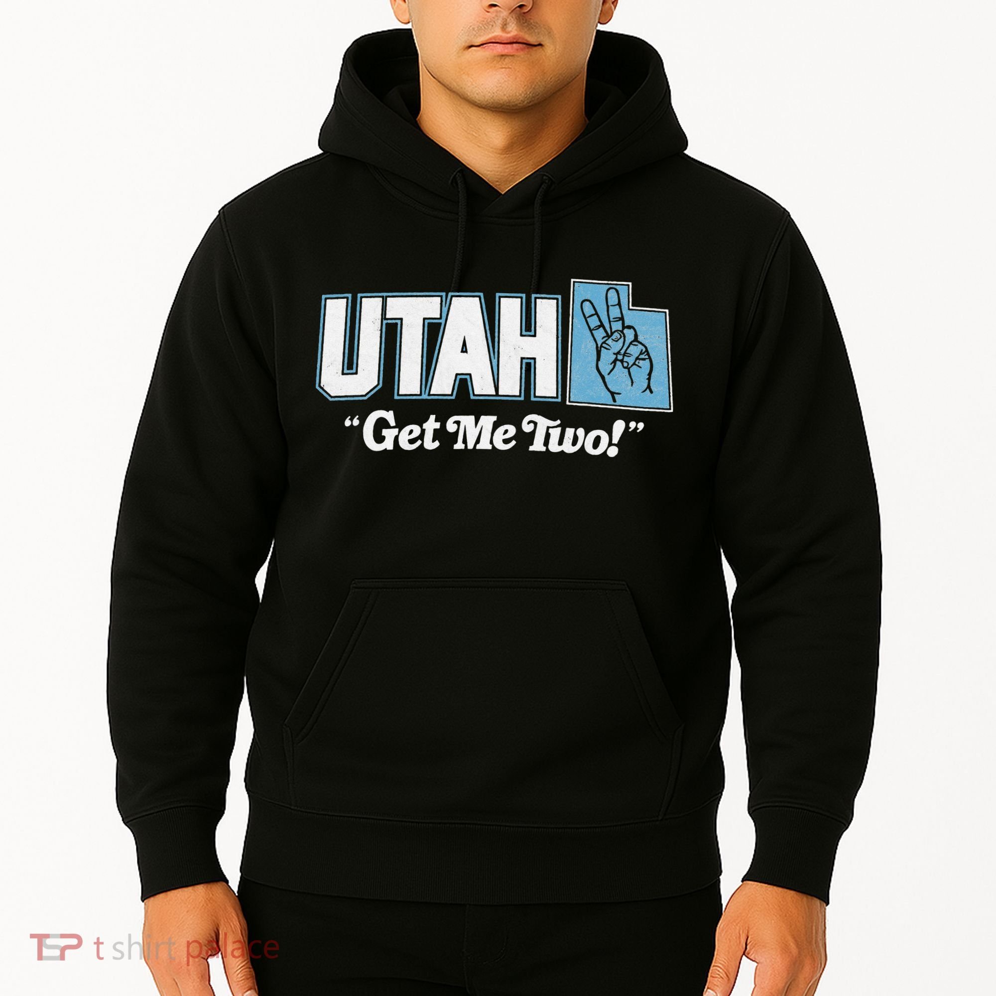 UTAH state slogan get me two finger hand retro 90s action Hoodie