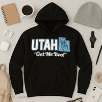 UTAH state slogan get me two finger hand retro 90s action Hoodie thumb 3