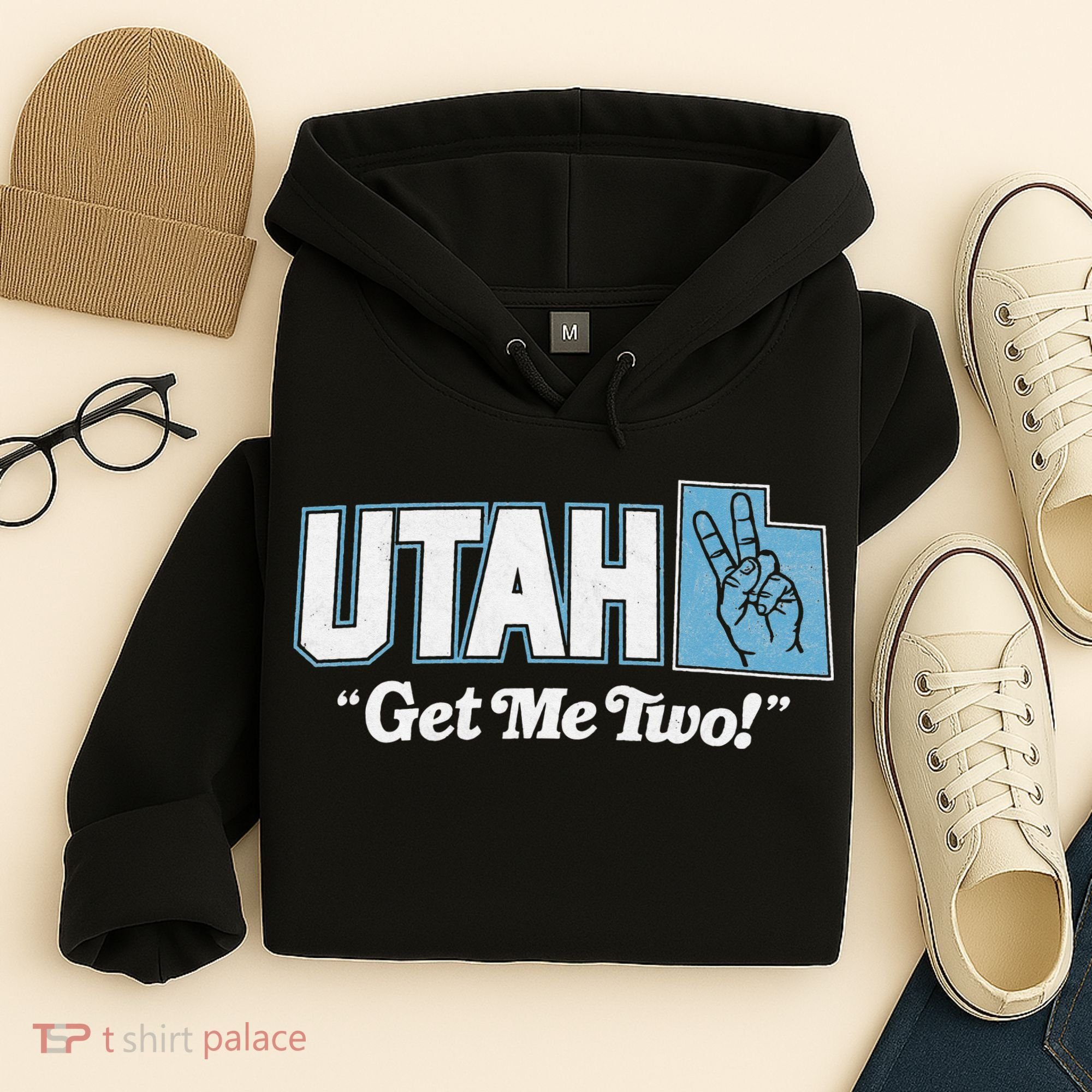 UTAH state slogan get me two finger hand retro 90s action Hoodie