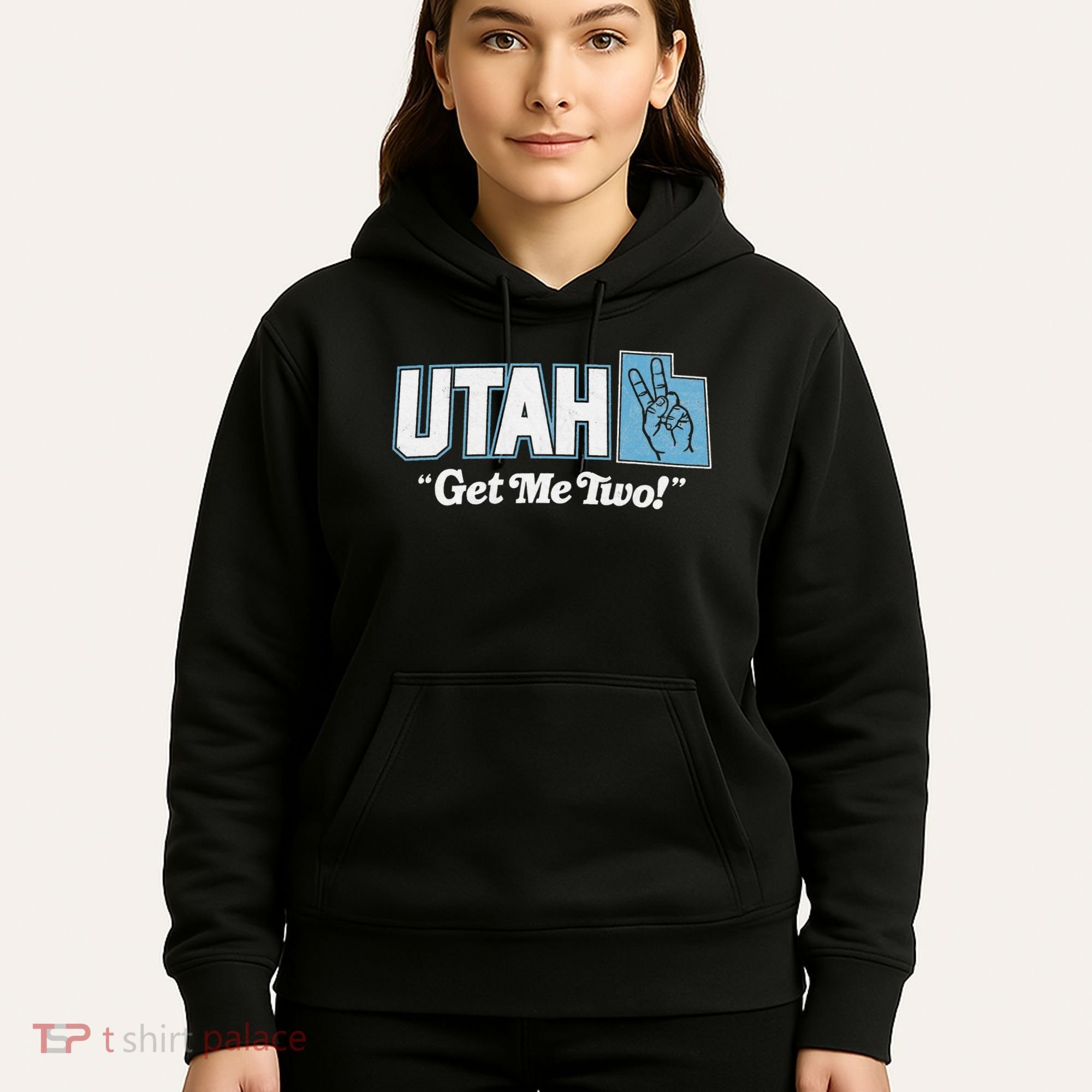 UTAH state slogan get me two finger hand retro 90s action Hoodie