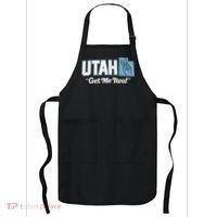 UTAH state slogan get me two finger hand retro 90s action Apron thumb 0