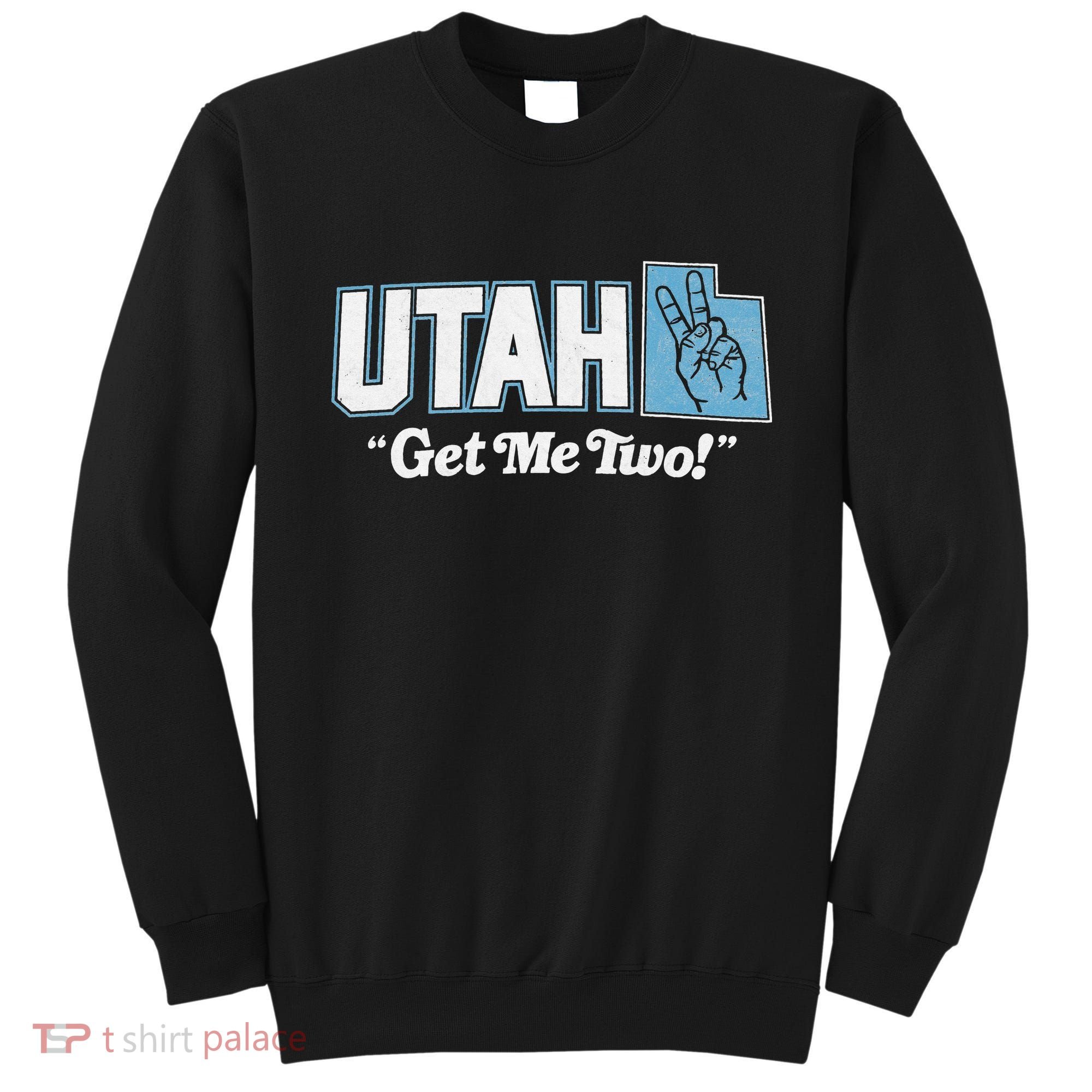 UTAH state slogan get me two finger hand retro 90s action Sweatshirt