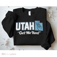 UTAH state slogan get me two finger hand retro 90s action Sweatshirt thumb 2