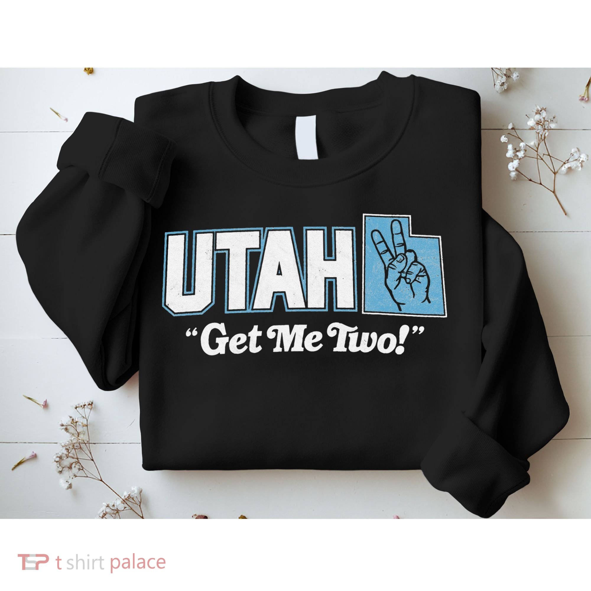 UTAH state slogan get me two finger hand retro 90s action Sweatshirt