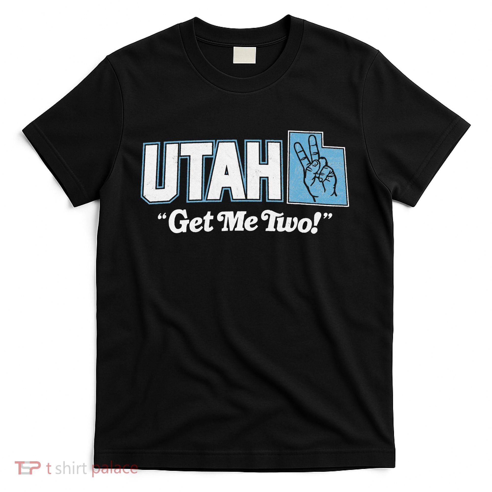 UTAH state slogan get me two finger hand retro 90s action T-Shirt