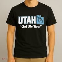 UTAH state slogan get me two finger hand retro 90s action T-Shirt thumb 3