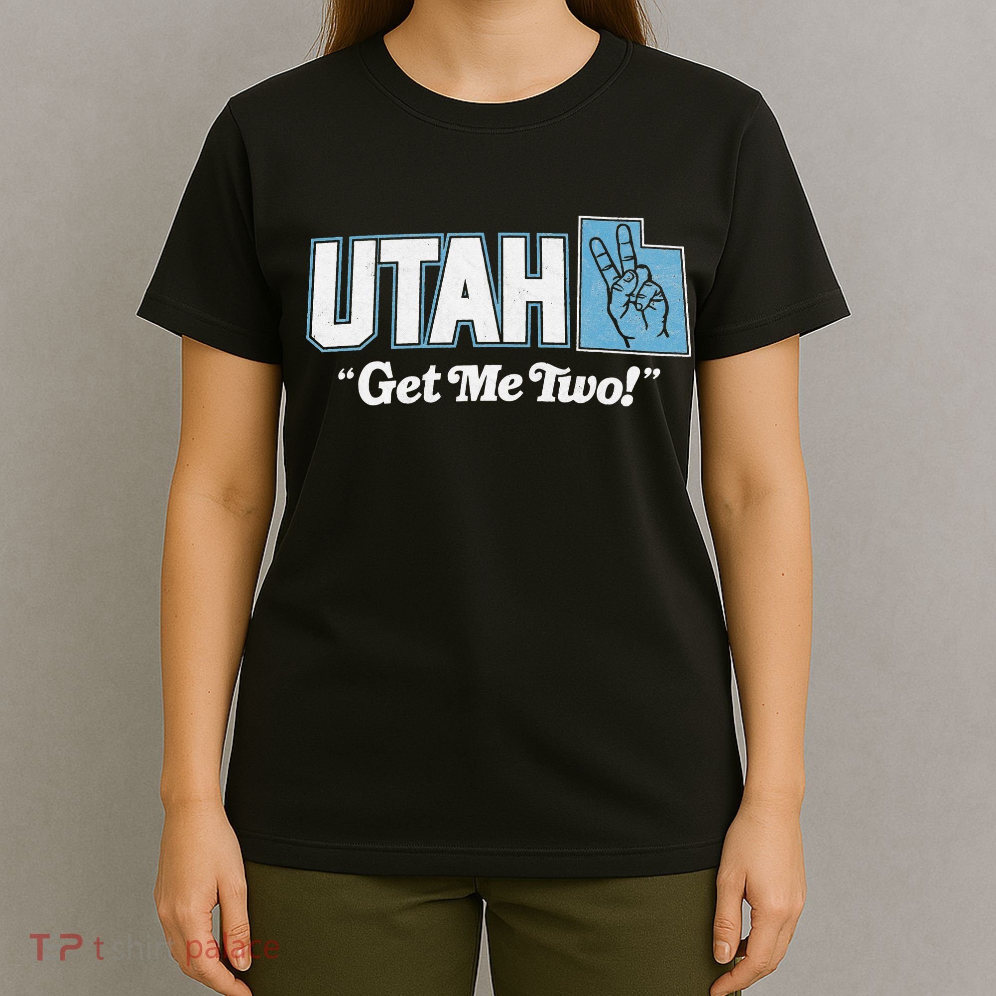 UTAH state slogan get me two finger hand retro 90s action T-Shirt