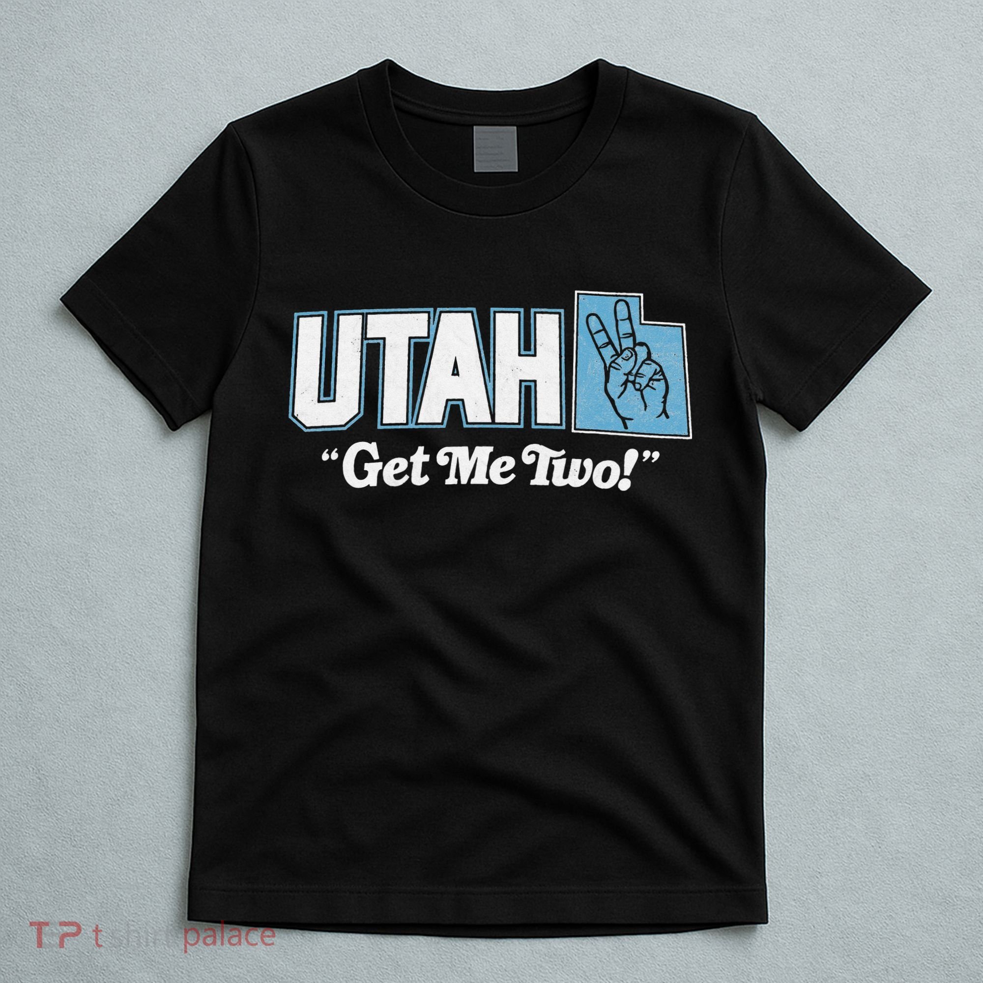UTAH state slogan get me two finger hand retro 90s action T-Shirt