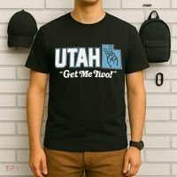 UTAH state slogan get me two finger hand retro 90s action T-Shirt thumb 6