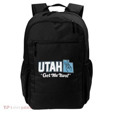 UTAH state slogan get me two finger hand retro 90s action Backpack