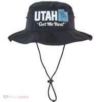 UTAH state slogan get me two finger hand retro 90s action Bucket Hat thumb 0
