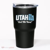 UTAH state slogan get me two finger hand retro 90s action Tumbler thumb 0