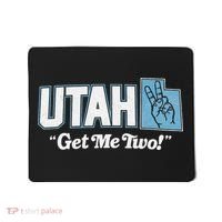 UTAH state slogan get me two finger hand retro 90s action Mousepad thumb 0