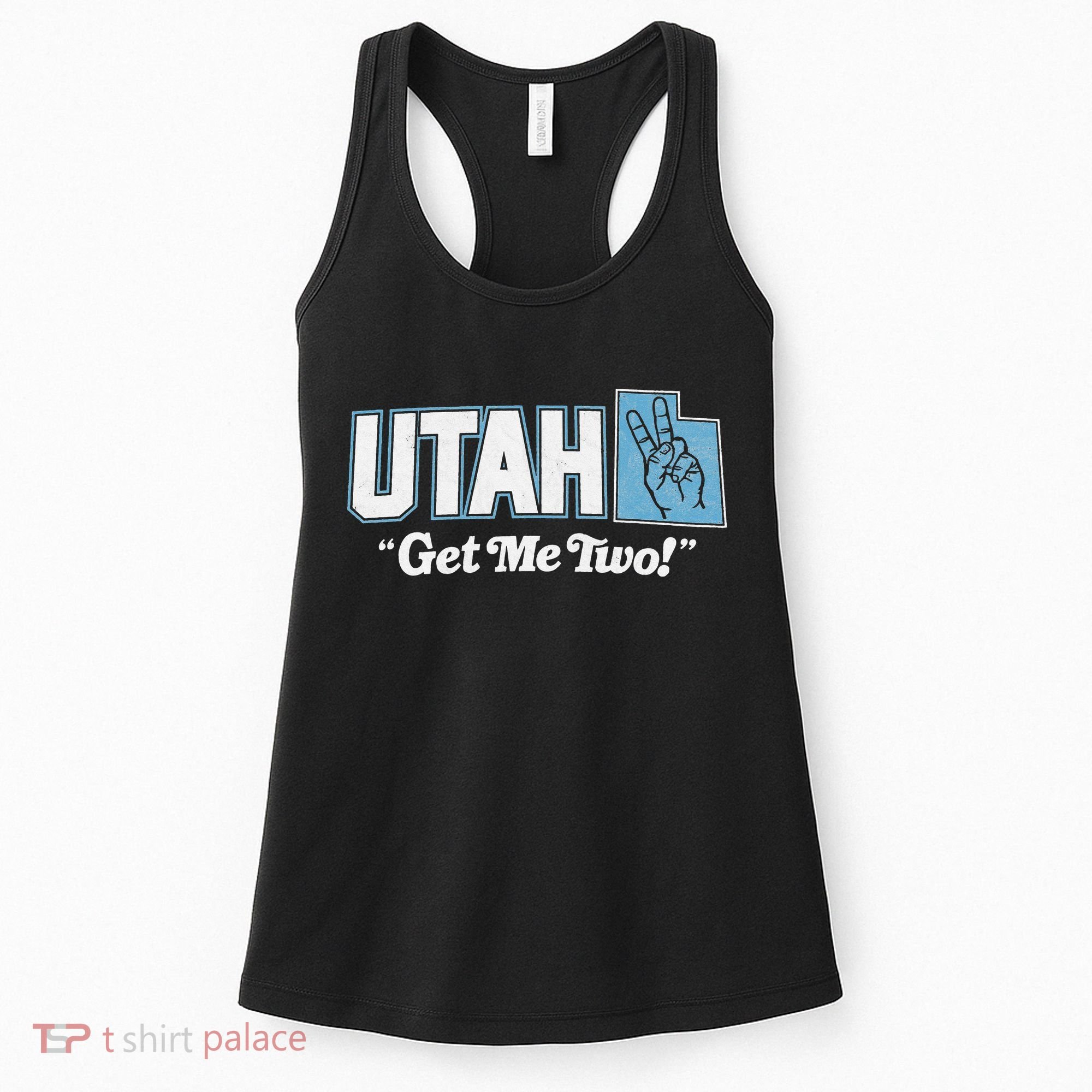 UTAH state slogan get me two finger hand retro 90s action Women's Tank Top
