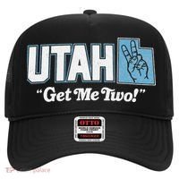UTAH state slogan get me two finger hand retro 90s action Hat thumb 0