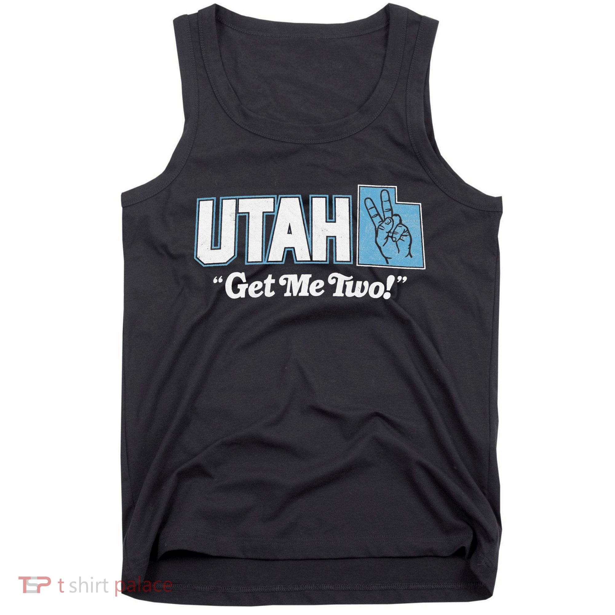 UTAH state slogan get me two finger hand retro 90s action Tank Top