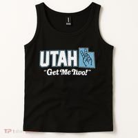 UTAH state slogan get me two finger hand retro 90s action Tank Top thumb 2