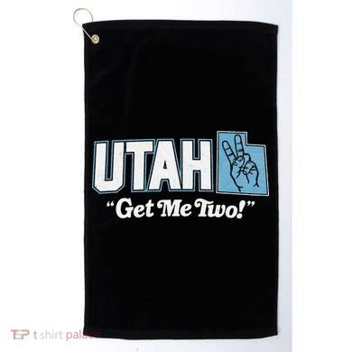 UTAH state slogan get me two finger hand retro 90s action Golf Towel