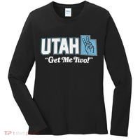 UTAH state slogan get me two finger hand retro 90s action Women's Long Sleeve Shirt thumb 0