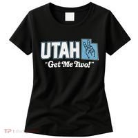 UTAH state slogan get me two finger hand retro 90s action Women's T-Shirt thumb 0
