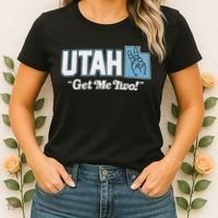 UTAH state slogan get me two finger hand retro 90s action Women's T-Shirt thumb 2