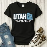 UTAH state slogan get me two finger hand retro 90s action Women's T-Shirt thumb 3
