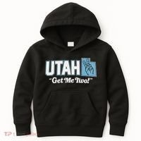 UTAH state slogan get me two finger hand retro 90s action Kids Hoodie thumb 0