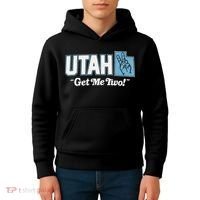 UTAH state slogan get me two finger hand retro 90s action Kids Hoodie thumb 4