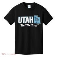 UTAH state slogan get me two finger hand retro 90s action Kids T-Shirt thumb 0